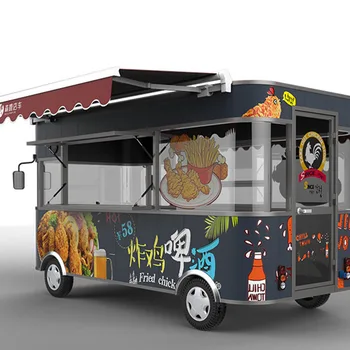 Elektriske Fryser Fast Food Truck Mobile Køkken Trailer Hotdog Is Og Vogn Kartoffel Frites Fryer Automat