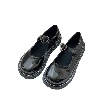 Britisk stil lille læder sko ny Japansk retro søde piger elsker spænde lille læder sko Mary Jane runde hoved kvinder sko