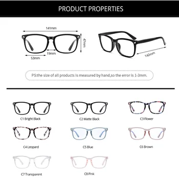 Pro Acme Firkantede Briller for Computer / Anti Blå Lys Briller / Computer-Briller til Mænd, Kvinder / Anti-Stråling Briller PC1396