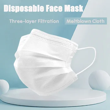 10/50/100pcs Disponibel ansigtsmaske Enkelte Pakke Åndbar Gaze Maske Blå/pink/lilla/grøn/rød/orange Face Masker for Munden