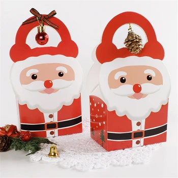 LBSISI Liv 20pcs 9*6*18cm Glædelig Jul Rødt Håndtag Papir Kasse Barn Emballage Cookies, Slik, Mad Santa Claus Begivenhed Fordel