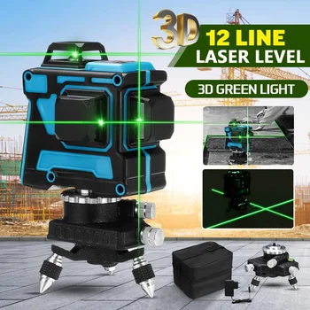 ZEAST 12 Linjer 3D Laser-Niveau grønne Self-Leveling Trådløse Fjernbetjening 360 Vandret & Lodret på Tværs af Stærke Linjer måleværktøj