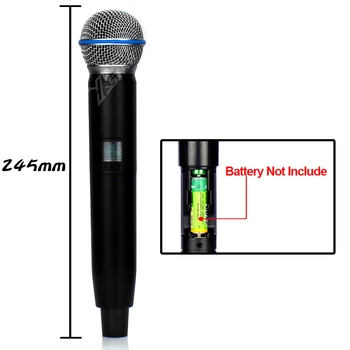 GLXD4 Professionelt UHF Trådløst Mikrofon System 2 Kanaler Modtager Til BETA 58A BETA58A Håndholdte Mikrofon Micro Karaoke Mixer Synge