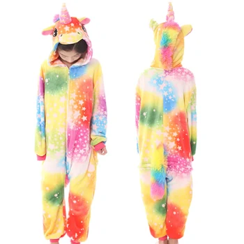 28 Nye Børn, Dyr Set kigurumi Pyjamas Vinter Varm Drenge Piger Stjerneklar Pegasus Unicorn Børn Nattøj Onesie Flannel Pyjamas