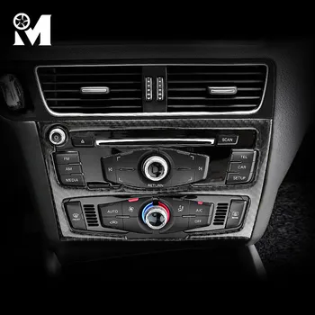 Carbon Fiber Bil Interiør Trim Aircondition CD-Kontrolpanel Dekorativ Bil Styling Klistermærker Til Audi Q5 Auto Tilbehør