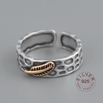 S925 Sterling Sølv Ringe For Kvinder fine Smykker justerbar fjer Åbne Ringe Til Fest, Fødselsdag, Gave udsigtspunkt