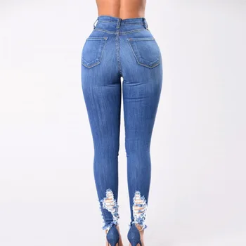 Fashion Jeans Kvinder Denim Hul Kvindelige High Waist Stretch Slank Sexet Blyant Bukser Mødre Kvindelige Kæreste For Kvinder calcas jeans