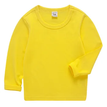 Engros-langærmede T-Shirts tøj Til børn, baby drenge piger bomuld T-shirts ren farverige tøj drenge tops tees 7060 05