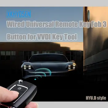 Xhorse XKHY05EN HYU.D style Kablede Universal Fjernbetjening Key Fob 3-Knap engelsk Version til VVDI vigtigt Redskab 10stk/masse