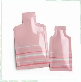 Leotrusting Pink/Hvid Bottle Form Aluminium Folie Åben Top Tasker Shampoo, Pulver, Creme, Flydende Forsøg Emballage Pose Heat Seal Bags