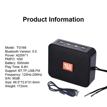 Mini Bærbare Bluetooth-Højtaler Wireless Music Subwoofer USB-Højttalere 3D Stereo Surround Bærbare Højttaler Kolonne Bas Kasse