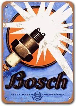 1926 Bosch Tændrør Gamle Bil Tin Tegn, Sisoso Vintage Metal Plaques Plakat Garage Pub Retro Væg Udsmykning