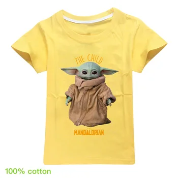 Star Wars Mode Tegneserie Piger kortærmet T-shirt Baby Yoda Kostume Kids Tøj Drenge 7 År Sommer Toppe Kids Tøj