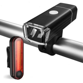 Cykel Lys USB-Genopladelige Lygte Foran Bageste Mountain Forlygte Cykling Vandtæt Lommelygte Lys LED Cykel Tilbehør