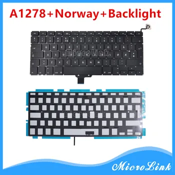 Nyt tastatur Til Macbook Pro 13 A1278 norske Norge Tastatur med Baggrundsbelysning 2009 2010 2011 2012 2013 År