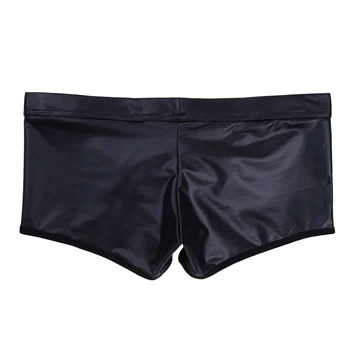 Herre Latex Undertøj Undertøj Boxer-Shorts Shorts i Læder Sex Underbukser med O-Ring Latex Trusser til Sex Læder Sexet Kostume