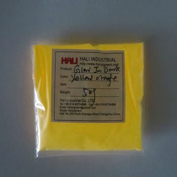 Lysende pulver,fotoluminescerende pulver,glød i mørke pigment,farve:gul, orange,masse=50g,konto:HLD-712,gratis forsendelse,udbredt