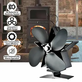 Varme Magt Pejs Loftvifte, Træ Brænder Termoelektrisk Teknologi Komfur Fan Temperaturen Stiger Ventilatoren Roterer Forbedret Luftcirkulation
