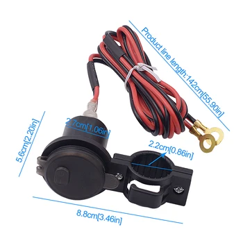 Voltmeter for Telefoner Pad Bil Apparater Skifte USB-Omvendt Beskyttelse Spænding Meter Fast Holder til Motorcykel, ATV, Snescooter