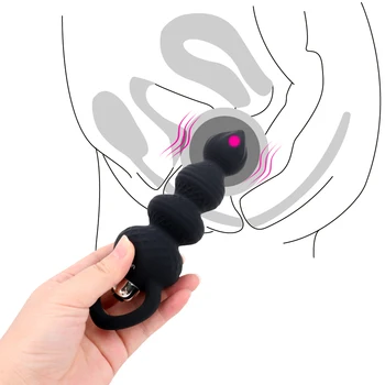IKOKY Vibrator Anal Plug Anus-Stimulation 10 Speed Butt Plug Anal Bead Prostata Massager Sex Legetøj til Kvinder, Mænd Bullet Vibrator