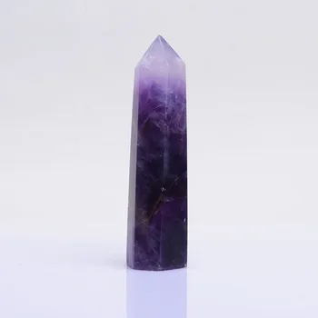 1pc Naturlige Drømmende lilla Krystal Punkt Rock Mineralske Prøve Obelisk Wand Reiki Healing Sten boligindretning