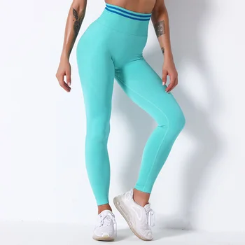 Nye Stribede Problemfri Leggings Push Up Leggins Sport-Bukser For Kvinder Fitness Kører Yoga Bukser Med Høj Talje Elastisk Træning Stramme