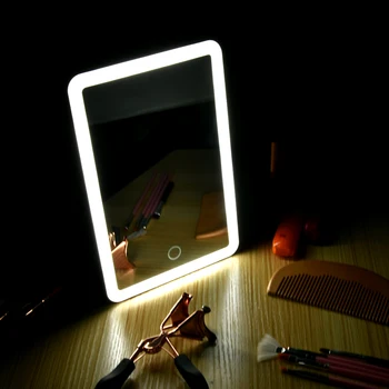 LED Makeup Spejl Touch Screen Night Lights Professionel Makeup-Spejl Med Lys Skønhed makeup-Spejl USB-Opladning