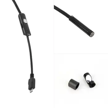 7mm inspektionskamera Fleksibel IP67 Vandtæt Mikro-USB-Inspektion Endoskop til Android Smartphone Endoskop 6LEDs Justerbar