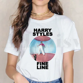 Harry Styles Fin Linje Æstetiske Shirts Print Harajuku-T-Shirt Kortærmet Tshirt Sexet Smuk Pige Mode Piger Toppe