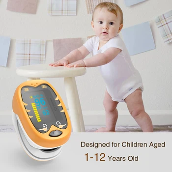BOXYM Baby Finger Pulse Oximeter Pediatric Oximetro De Dedo SpO2 PR OLED-Genopladelige børn Børn Pulsioximetro