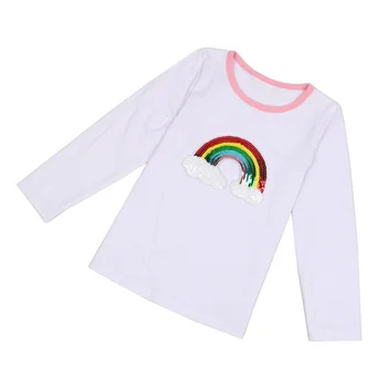 Børn Tøj Tegnefilm Børn Piger med Lange Ærmer Children ' s Rainbow T-shirt Bunden Shirt Forår og Sommer Efterår T-shirt