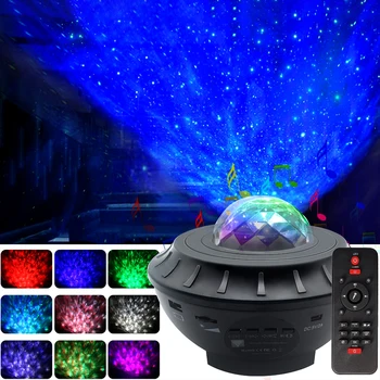 Farverige stjernehimmel Projektor Blueteeth USB Voice Control Musik Afspiller Kid ' s Night Light Romantisk galaxy projektor Lampe Dropship