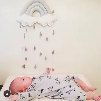 Baby Cloud Neutral Krybbe Hængende Børn Telt Værelse Dekoration Børnehave Væggen Hænger Klud Fotografering Rekvisitter Fyldte & Plys Dyr
