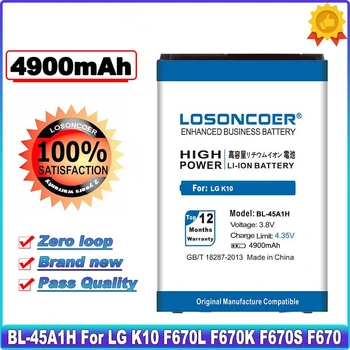 LOSONCOER 4900mAh BL-45A1H for LG K10 F670L F670K F670S BL-45A1H BL45A1H K430N Batteri