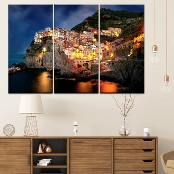 Amalfi kyst og Salerno-bugten Positano Italien landskab væg kunst, lærred, plakat custom print stue home decor maleri kunst
