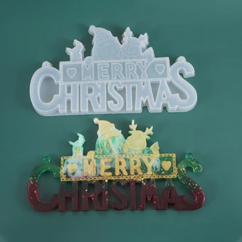 Crystal DIY Epoxy Harpiks Skimmel Jul Breve Ornamenter, der er Anført Indretning Vedhæng Silicone Mould