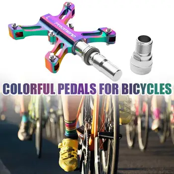 Cykel Pedal I Aluminium Legering Farverige Galvanisering Bælte Quick Release Pedal Cykel Foldecykel Rekreative Køretøj Pedal
