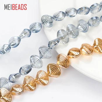 MEIBEADS Krystal Glas Shell Form Spacer Glas Perler, Tilbehør Passer til Armbånd DIY Smykker at Gøre EY5183
