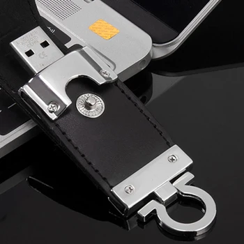 Nye metal-læder-nøglen i usb-flash-drev 64GB 32GB, 8GB 16GB USB 2.0 hukommelsesnøgle Nøgler U Disk mode pels sag
