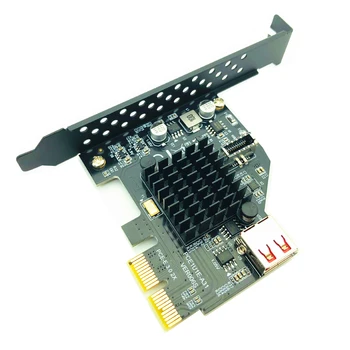ASM3142 chip 10Gbps USB3.1 Gen 2 Type-E 20 Pin-udvidelseskort, USB 2.0 PCI-Express 3.0 X2 Adapter til Stationære PC Raiser