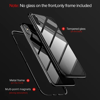 Magnetisk Adsorption Metal Case til iPhone 11 Pro XS Max X XR SE Magnet Hærdet Glas Tilbage Dække for iPhone 7 8 6 6s Plus