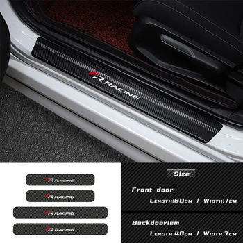 4stk Bil Dekoration 4D Carbon Fiber Vinyl Dørtrin Mærkat for Seat Leon FR+ Ibiza Cupra Altea Exeo Formel Racing Tilbehør