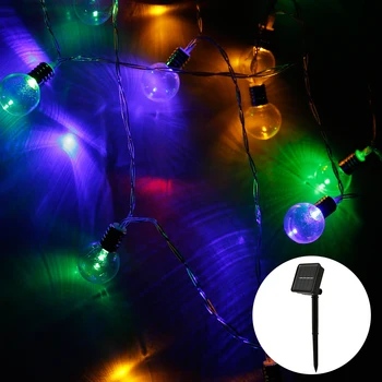 10/20 Sol LED Haven Lys Klar LED Pærer Sol String Lys Retro Glas Lampe til Udendørs Fest, Jul, Bryllup Indretning, Lys