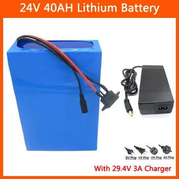 1000W 24 volt Batteri 24V El-Cykel Batería 24 V 40AH Lithium-ion-Batterier Med 50A BMS 29.4 V 5A Oplader gratis told gebyr