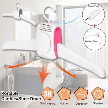 Elektrisk Tøj Tørring Rack Smart Hænge Tøj Tørretumbler Bærbare Udendørs Rejse Mini Folde Til Rådighed Tøj+Sko Varmer