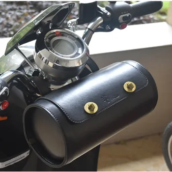 S92 cykel tasker 13cm øge cykel motorcykel lokomotiv retro hale pakke forreste håndtag læder cylinder bag PU-materiale