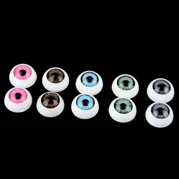 100pcs 12mm 5 Farver Halv Runde Plastik Sikkerhed Øjnene For Bamse Dukke Dyr Håndværk Falske Dukke Øjne Tilbehør
