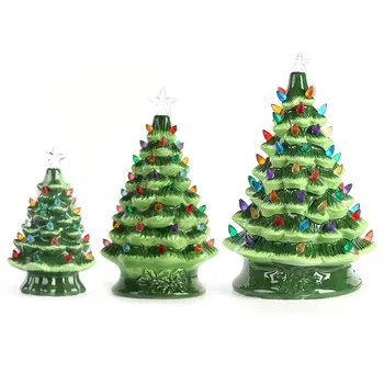 DIY juletræ, Lys, Dekoreret Keramik juletræ, Lys Bordplade Jul til Hjemmet Festival DIY-Reception Dekoration Hot