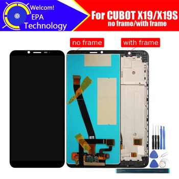 5.93 tommer CUBOT X19 LCD Display+Touch Screen Digitizer+Stellet Oprindelige LCD - +Touch Digitizer til CUBOT X19S