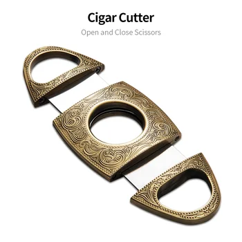 DISCPUNT LINK CIAGARLOONG cigar saks metal cigar åbner rustfrit stål dobbelt klinge bærbare cigar cutter CD-1096